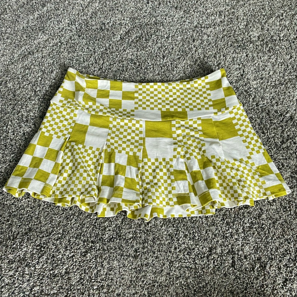 Urban Outfitters funky green checkered skirt